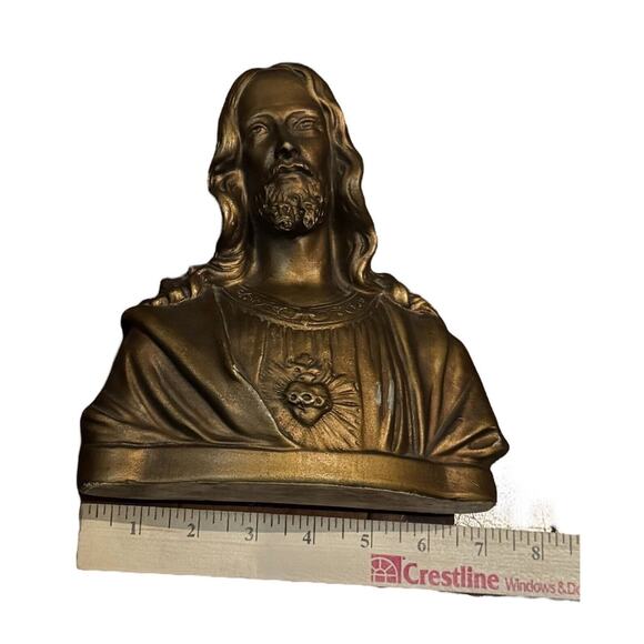 Jesus Sacred Heart Bust Statue Ceramic (?) VTG Religion Religious Church READ - Picture 11 of 11